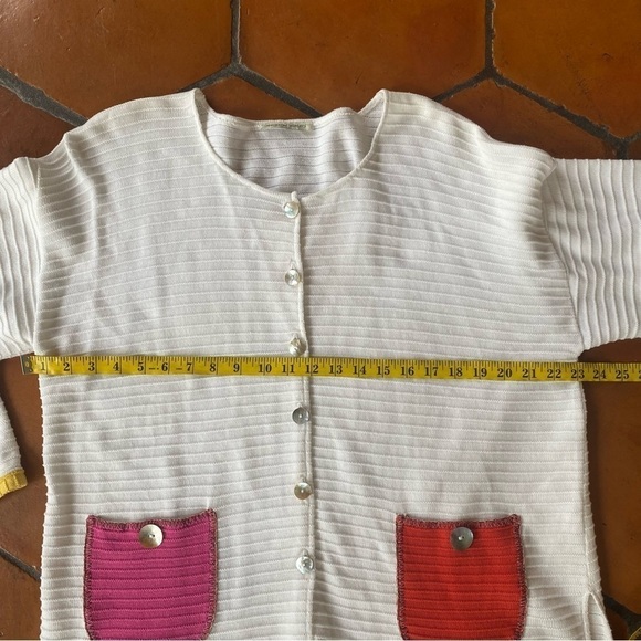 Margaret Winters Size Large L Cardigan Color Pocket Button Cotton Artsy Sweater - Picture 8 of 8